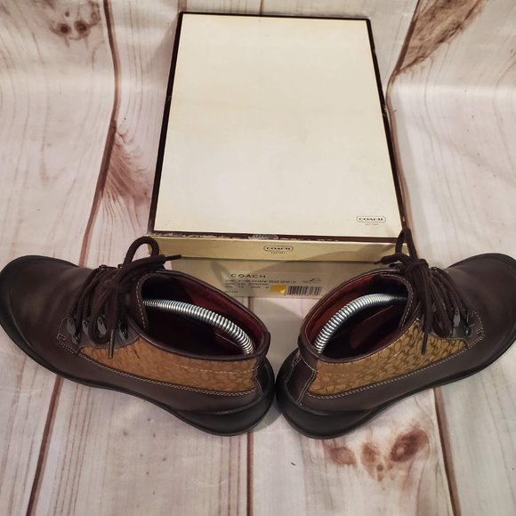 Coach Dyanne Leather Ankle Boot, 7.5, Brown/Tan - Picture 6 of 10